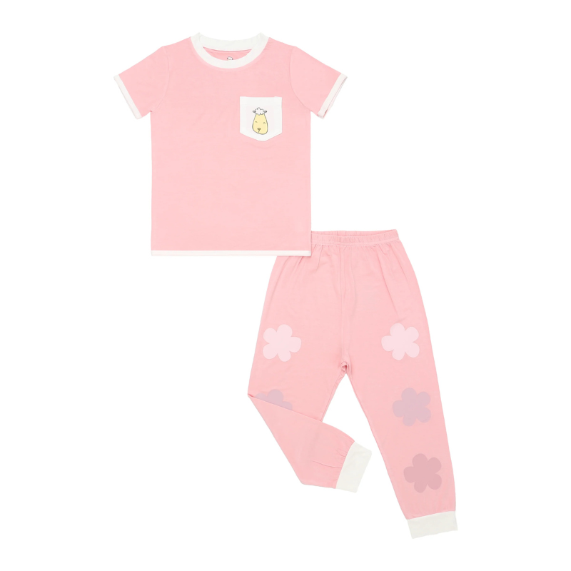 糖果套裝(短袖長褲)/夢幻花園(粉)