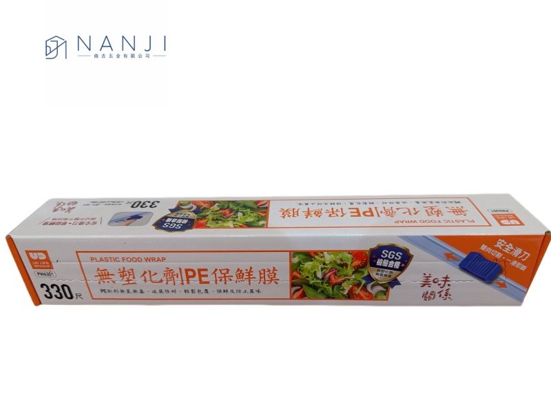 【台南南吉五金】PW6301 無塑化劑PE保鮮膜附切割滑刀330尺x寬30cm