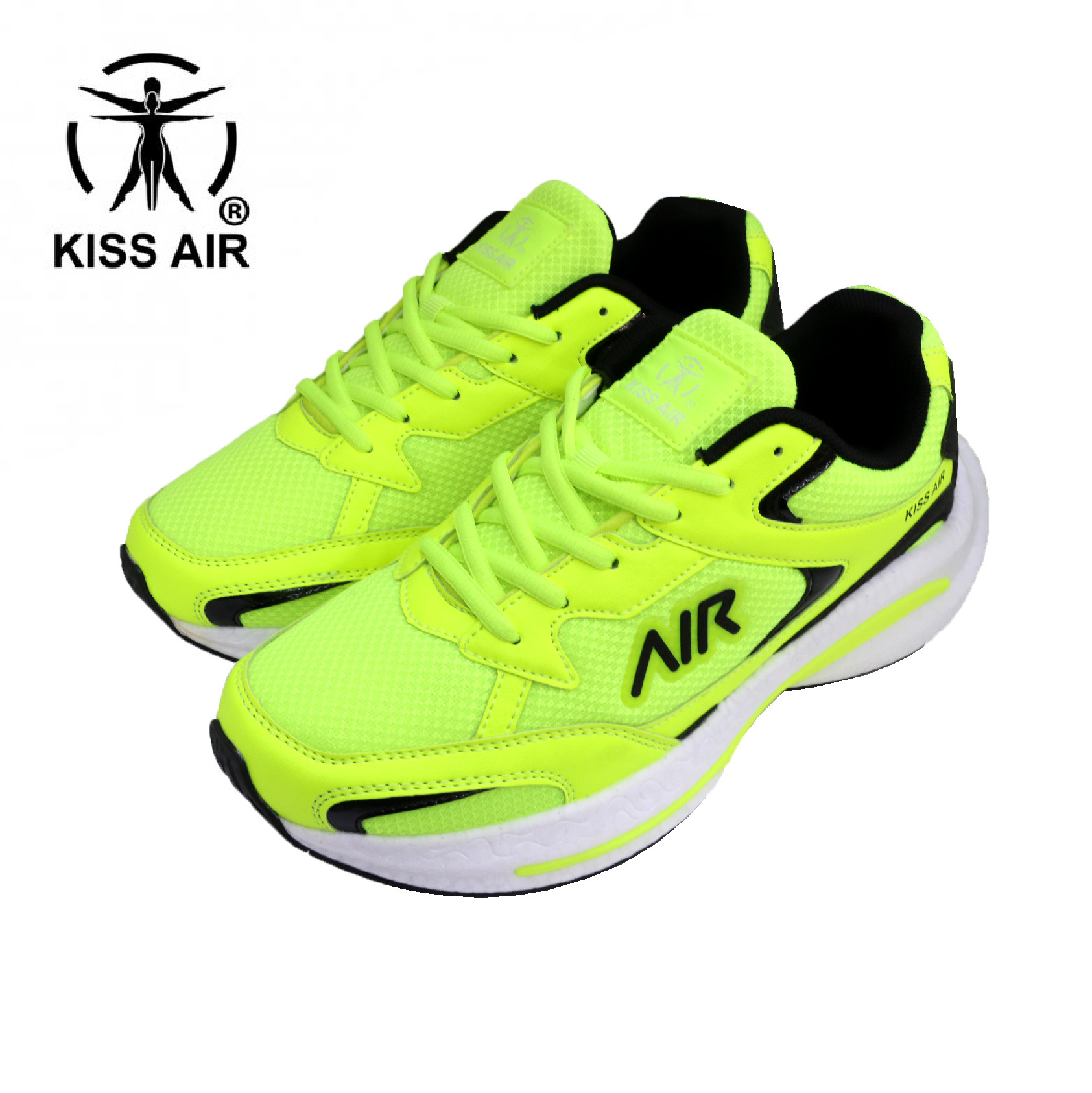 KISS AIR 男款 高規格技術爆米花鞋底 運動休閒鞋 彈力耐磨大底 -螢光綠