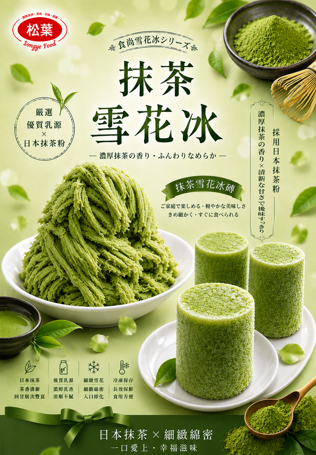 抹茶雪花冰磚