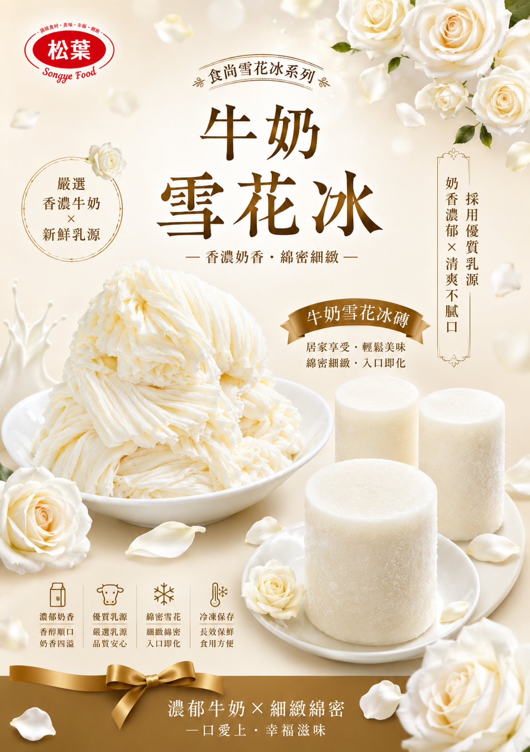 牛奶雪花冰磚