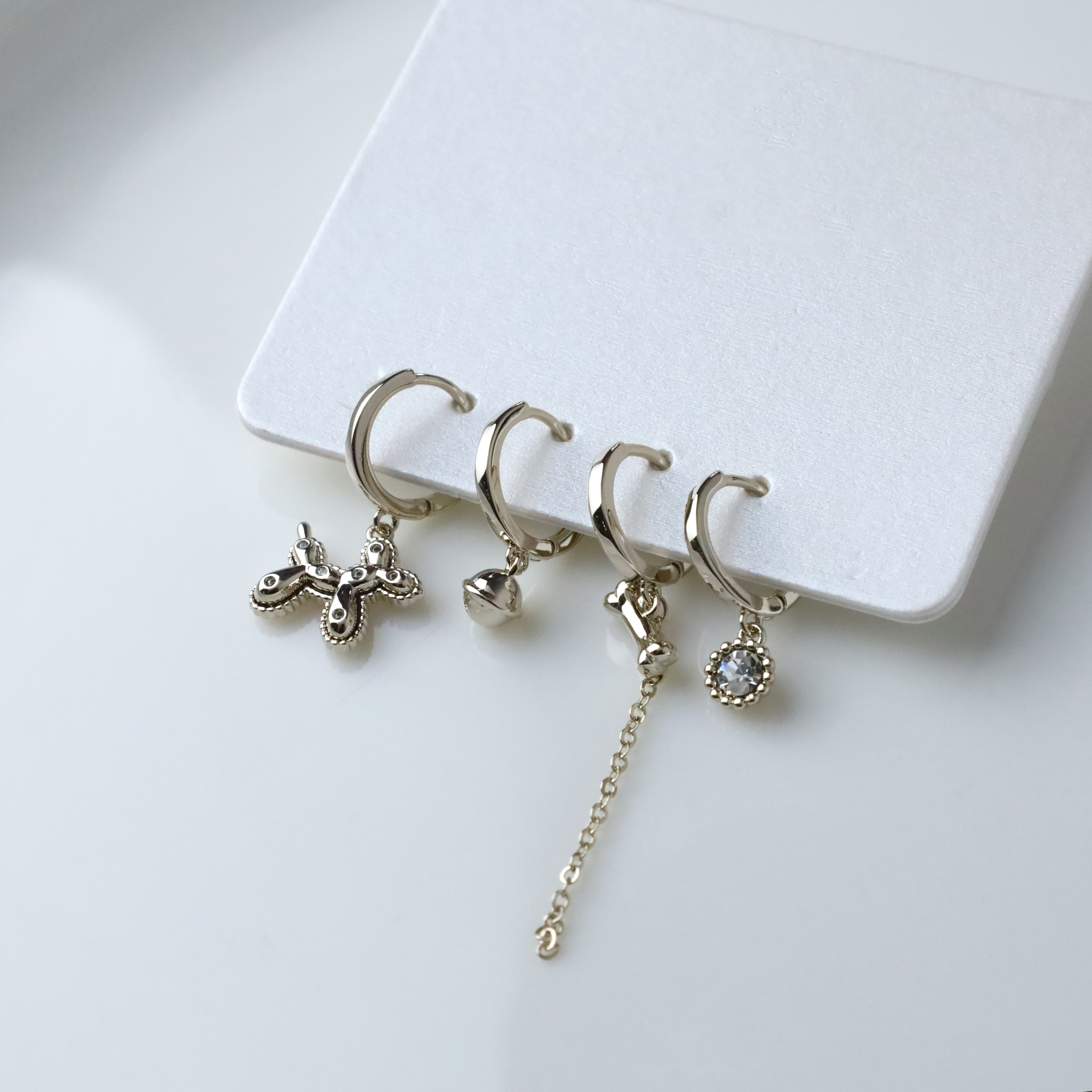 EN2084 氣球小狗三對一卡珍珠.狗.骨頭.鈴鐺.狗掌