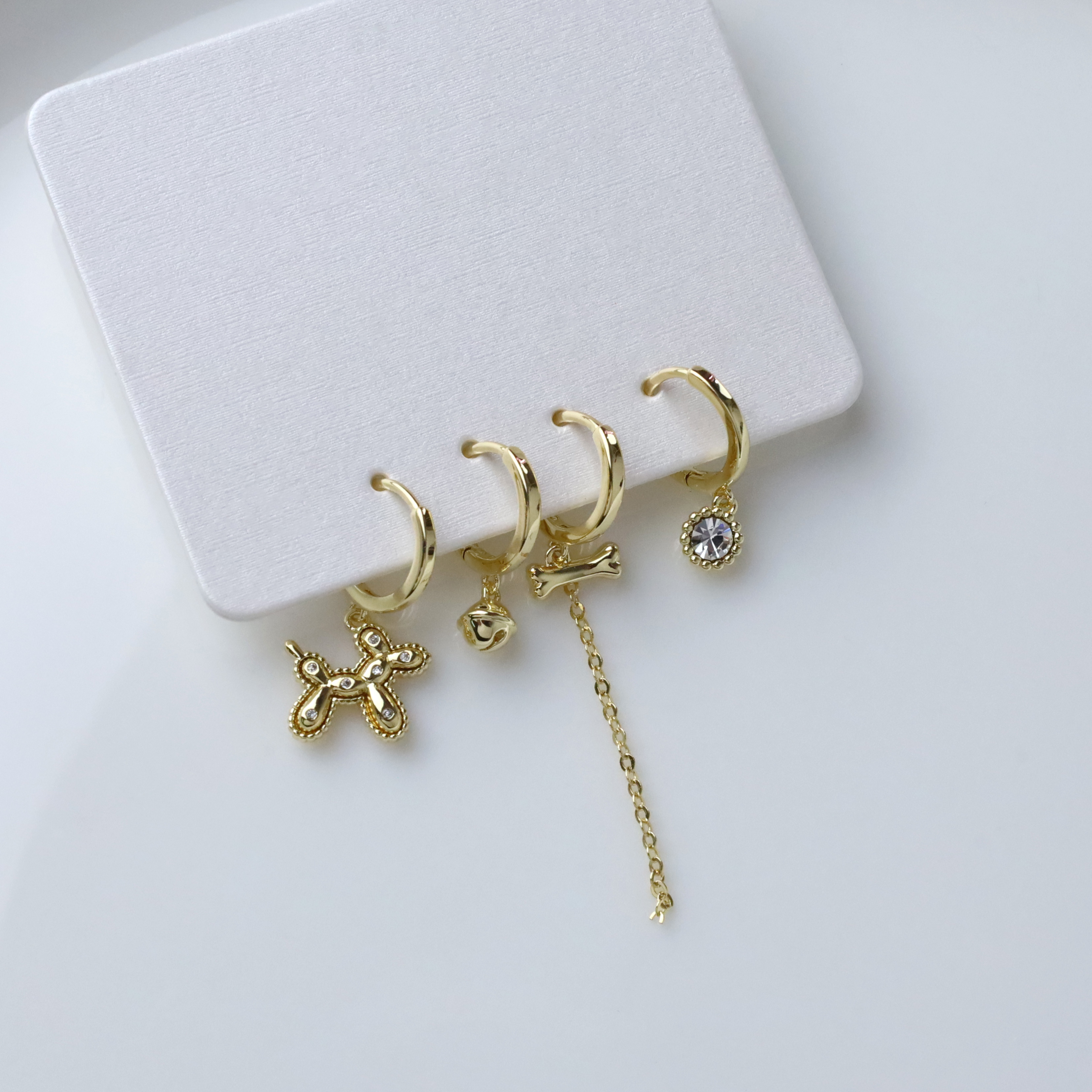 EN2084 氣球小狗三對一卡珍珠.狗.骨頭.鈴鐺.狗掌