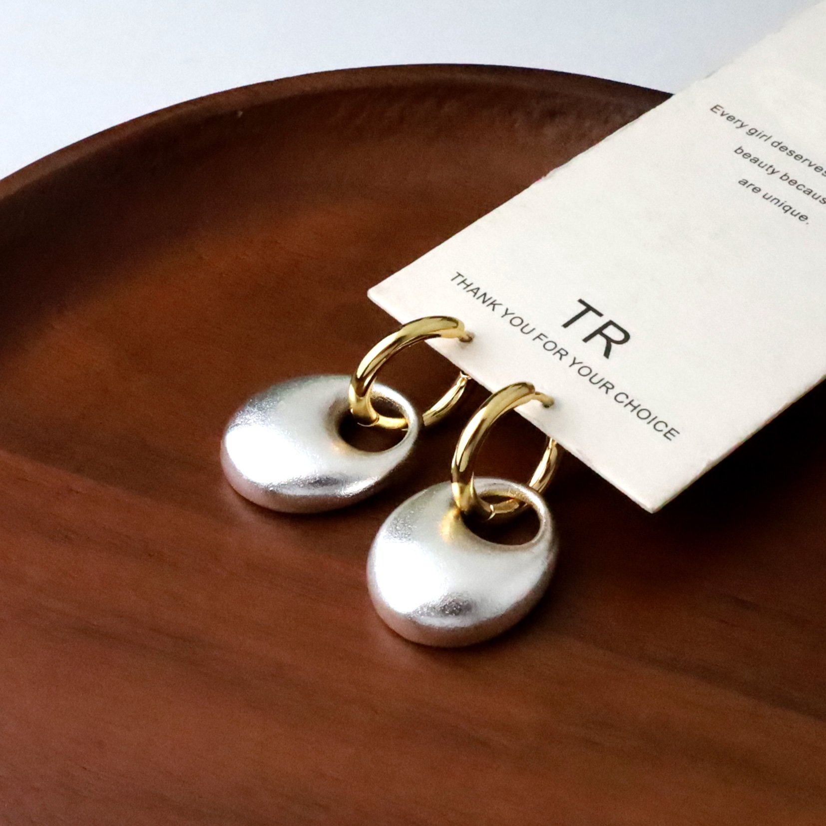 EN8369易扣,Moonbeam Loop 雙戴垂吊易扣,歐美易扣耳環